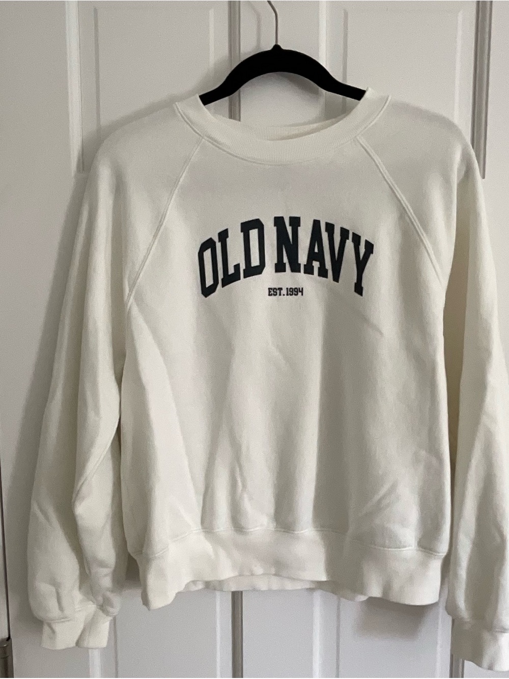 Old Navy Cream Sweatshirt with Navy Logo